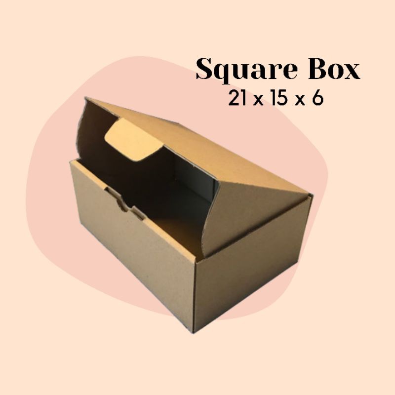 

SQUARE BOX // KARDUS DIE CUT KARTON COKLAT PACKAGING 21x15x6