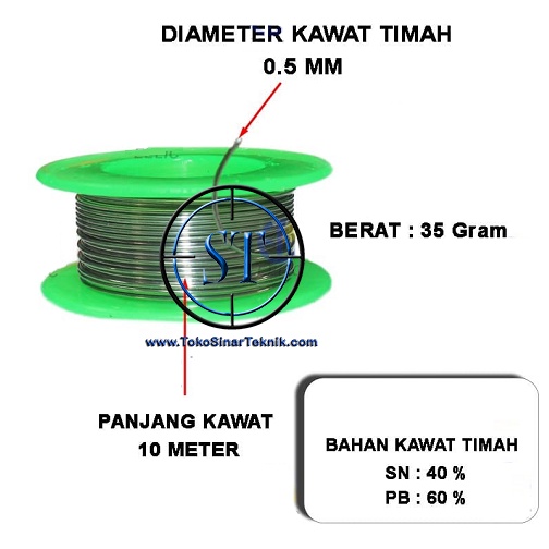 Timah Solder MTR @10M 60/40 0.8mm / 0.5mm Timah Patri 1 Rol Kecil ISI 10 Meter Kualitas Bagus Soldering Iron Menempel