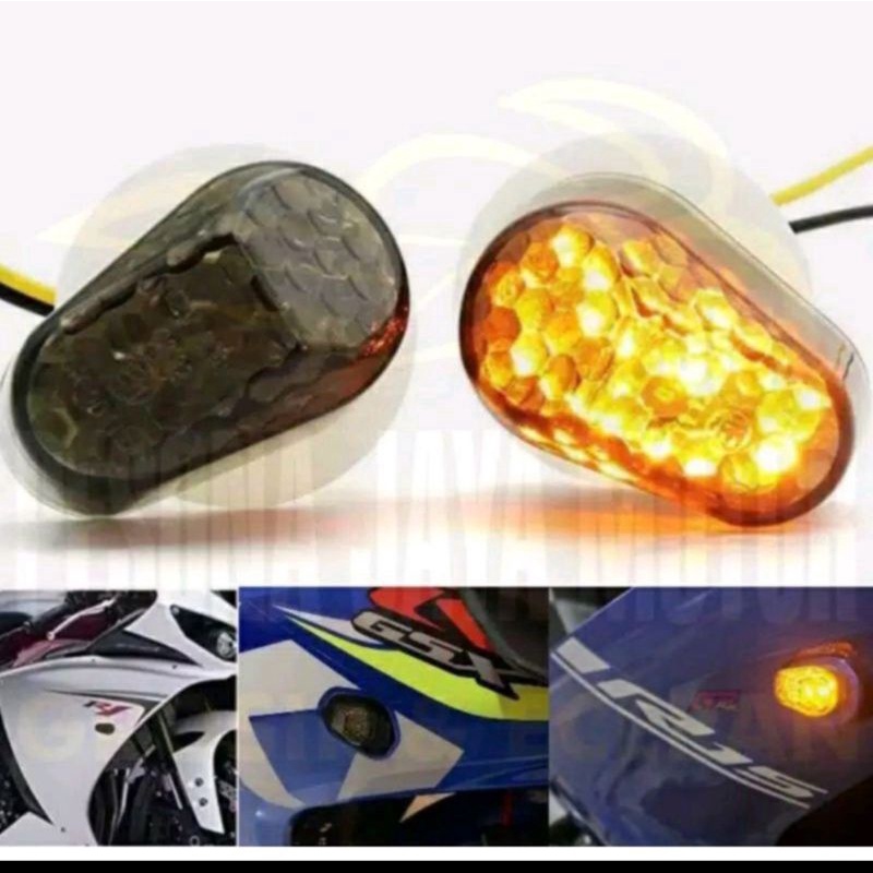 Sein Tempel Lampu Sen Tempel LED Buat R15 V3/Cbr150r/Gsx150/R25/R15 V2/Ninja250