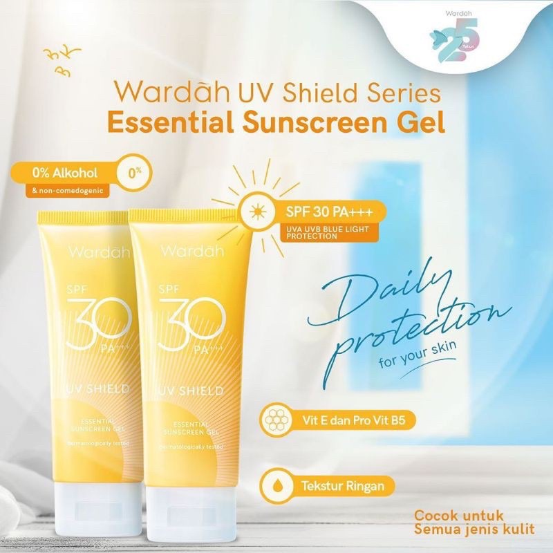 NEW WARDAH UV SHIELD ESSENTIAL SUNSCREEN GEL SPF 35 (NEW UPGRADE SPF 30)