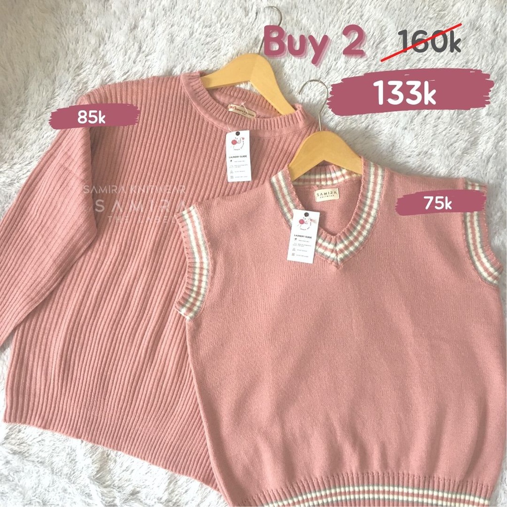 Paket Hemat Vest, Cardigan, Sweater Rajut | Set Rompi Cardigan Sweater Rajut | Set Rajut Korea