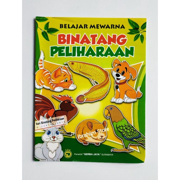 BUKU MEWARNAI ANAK MURAH BUKU BELAJAR MEWARNAI BINATANG PELIHARAAN