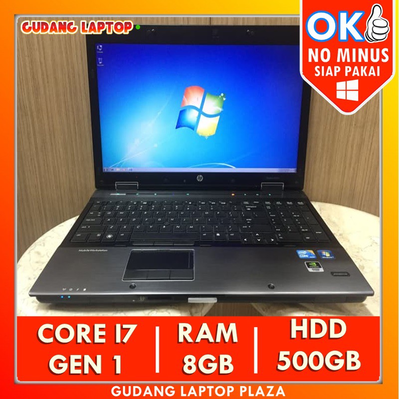 HP ProBook Elitebook Intel Core i7 8GB 500GB Laptop Bekas Murah