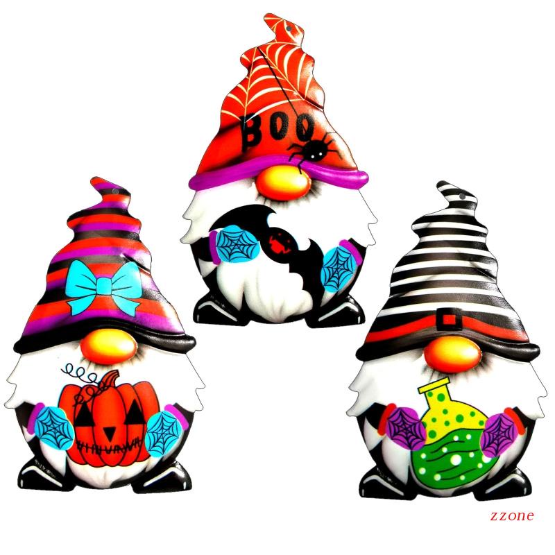 zzz Wrought Iron Gnome Halloween Tree Pendant for Creative Metal Ornament Decoration