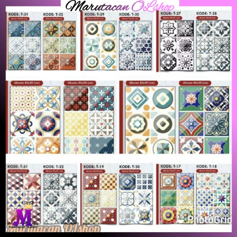 (FREE 1 PCS) WALLPAPER STIKER TEGEL DAPUR/KAMAR MANDI