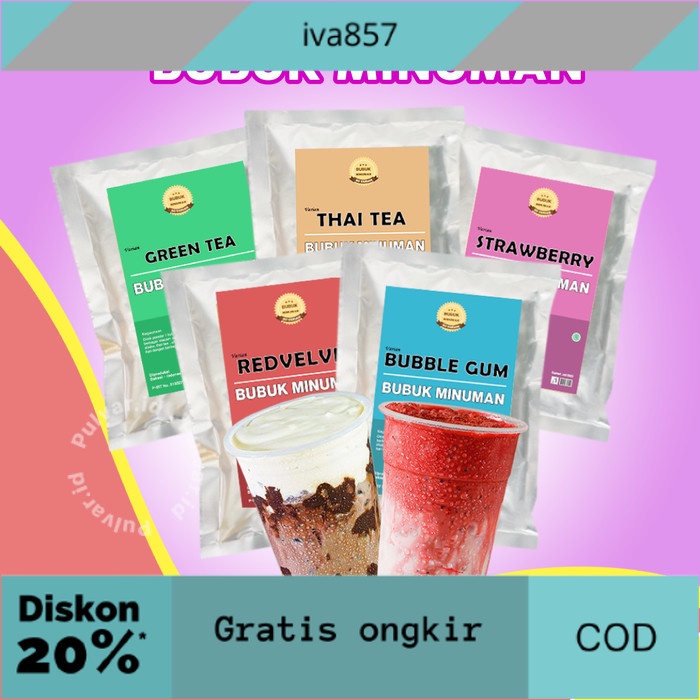 

PROMO BUBUK MINUMAN ANEKA RASA 1KG / SERBUK MINUMAN RASA / BUBUK MINUMAN 1KG - Red Velvet GRATIS ONGKIR