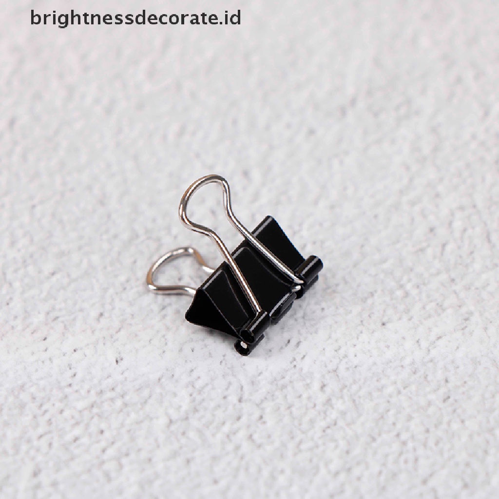 [birth] 12Pcs Black Metal Binder Clips File Paper Clip Photo Stationary Office Supplies [ID]