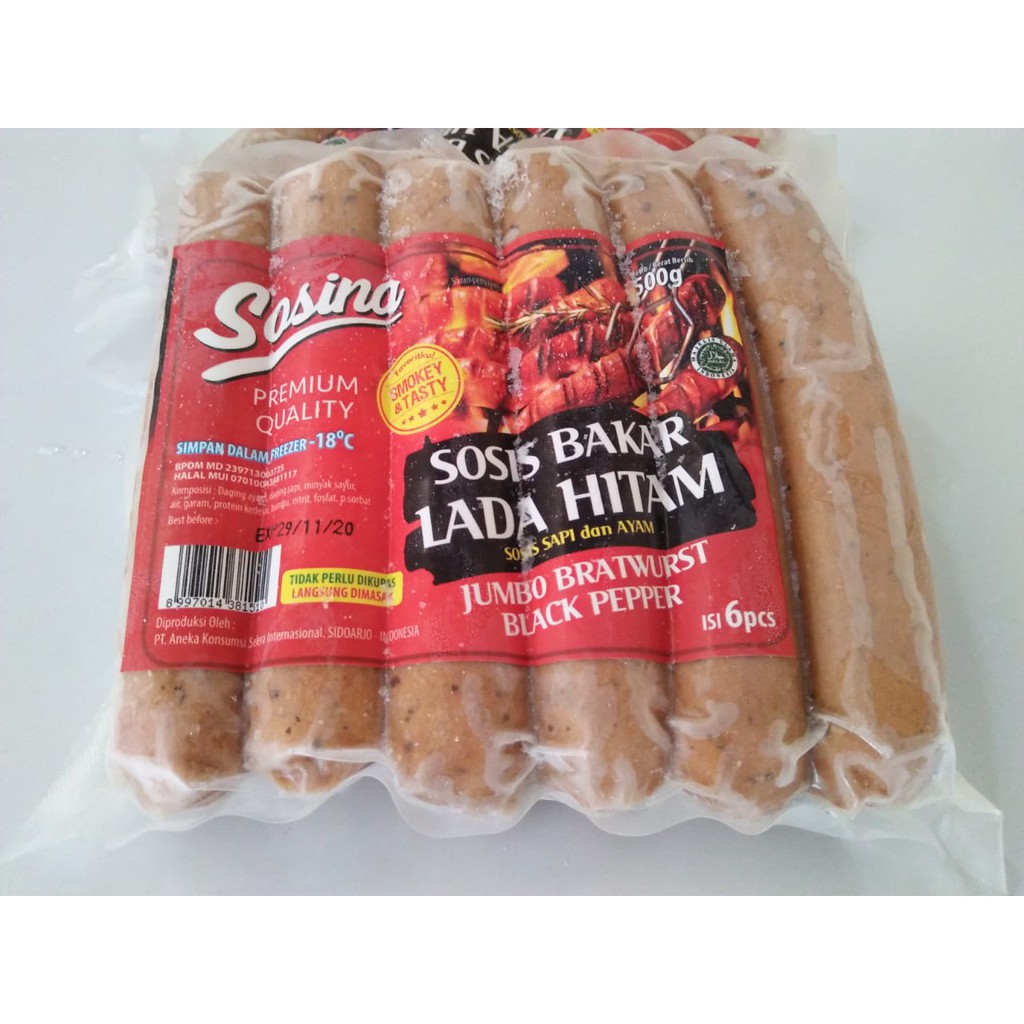 

SOSINA SOSIS BAKAR ISI 6 PCS JUMBO BRATWURST