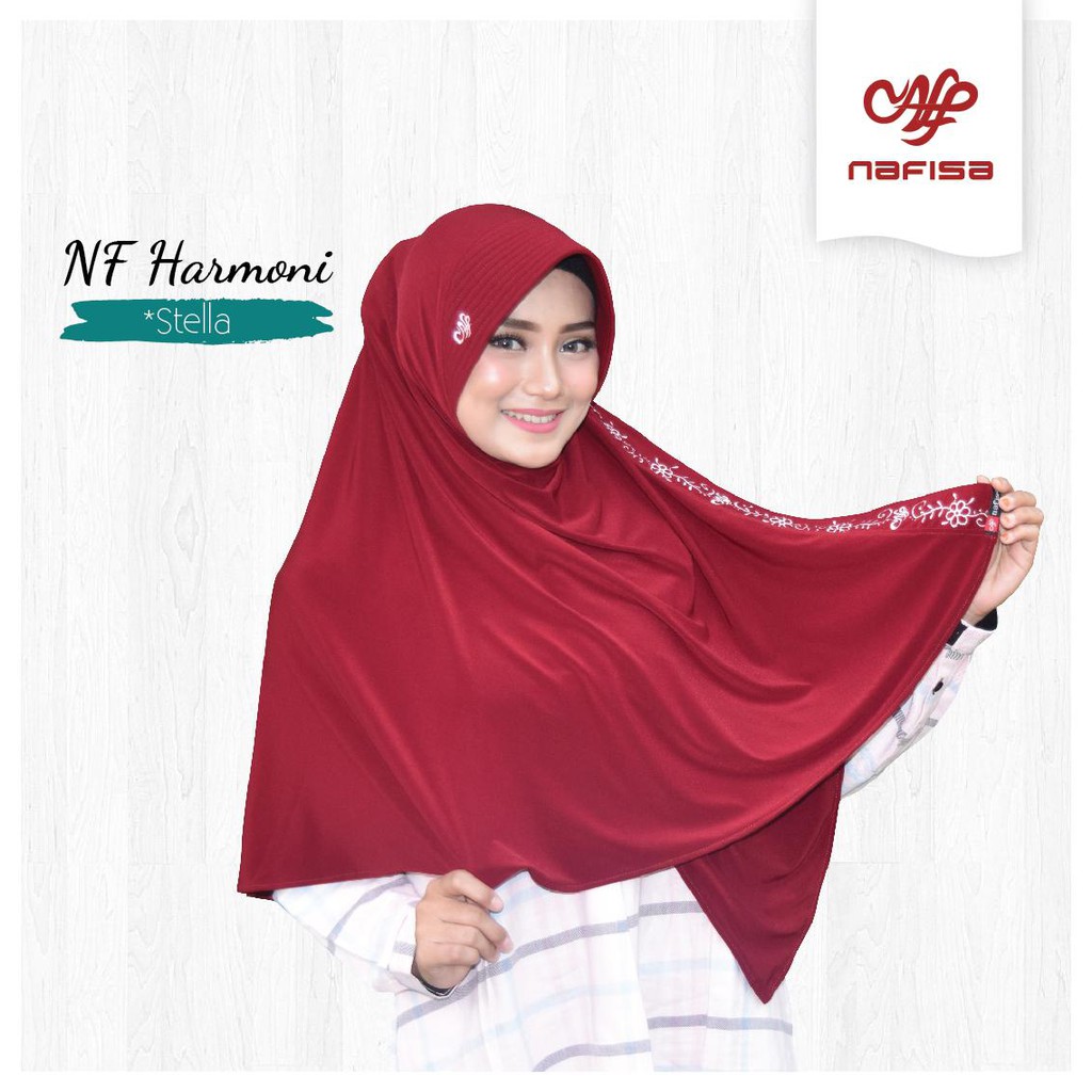 Jilbab Instan Nafisa Harmoni - Kerudung Bordir Premium Hijab Syari Antem Bergo