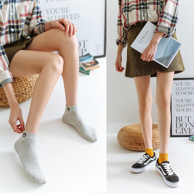 OSM - K351 Kaos Kaki Motif Beruang / Kaos Kaki Ankle Cute / Socks / Short Socks/ Sepatu-6