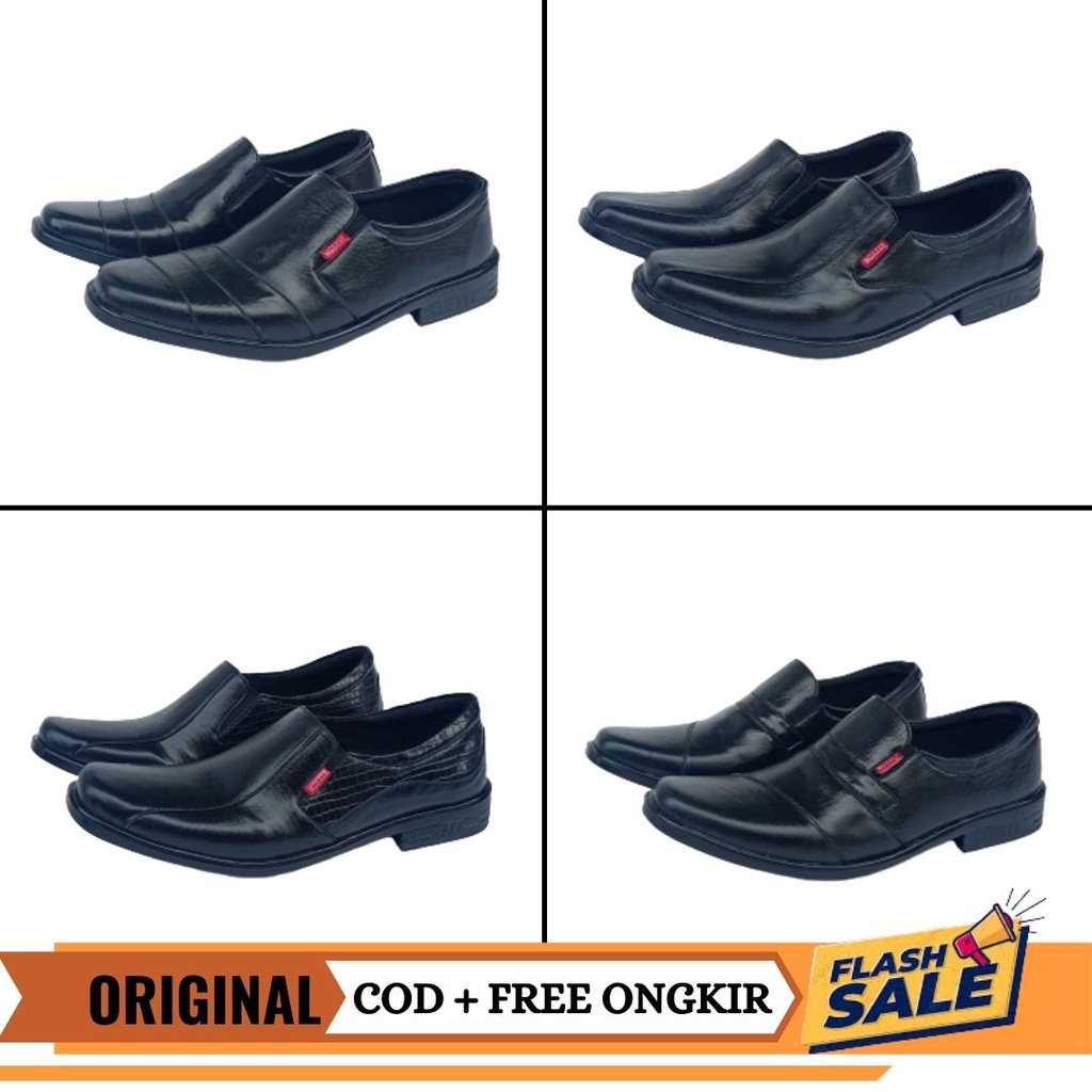 Sepatu Dinas PDH Kulit Asli 03 TNI AD Security Polri Satpam Polisi Hitam Pria Sepatu Kerja Kantor Tali Resliting