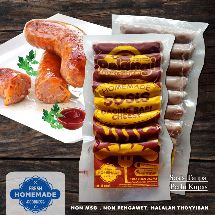 

Sosis Sapi Keju Premium/Pelangi Frozen Food Homemade/Olahan Sosis Sehat