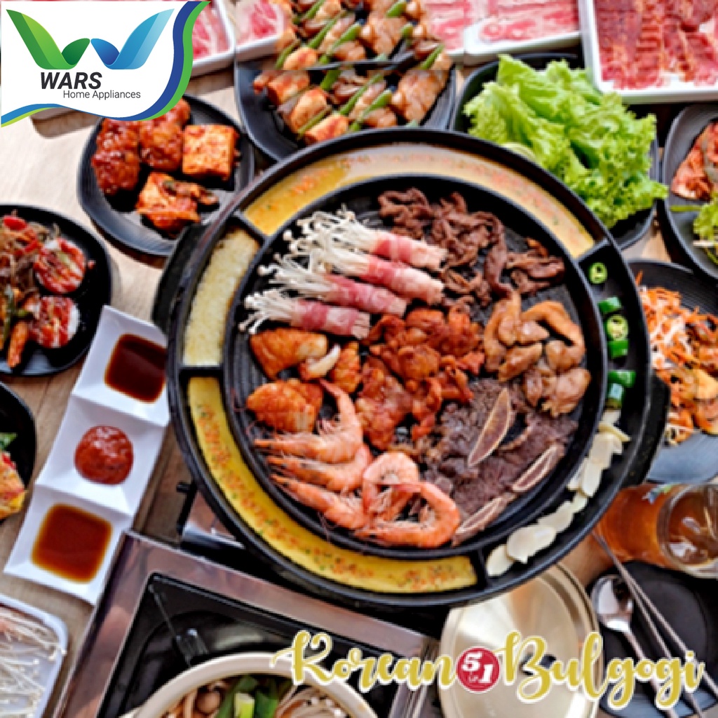 Jual WARS Aneka Wajan Korean BBQ Grill & ShabuShabu Pan Marble Coating
