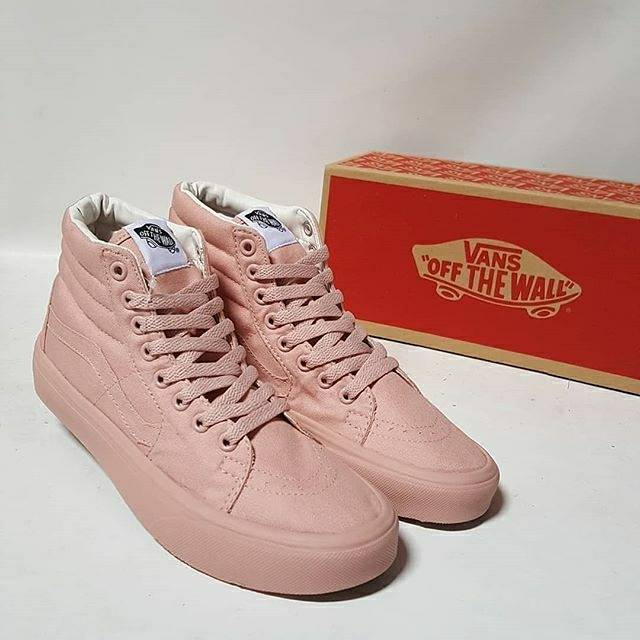 Sepatu Wanita Sepatu VANS SK8 HIgh ROSI ( ROSE PINK ) MADE IN CHINA. Sepatu Premium Wanita