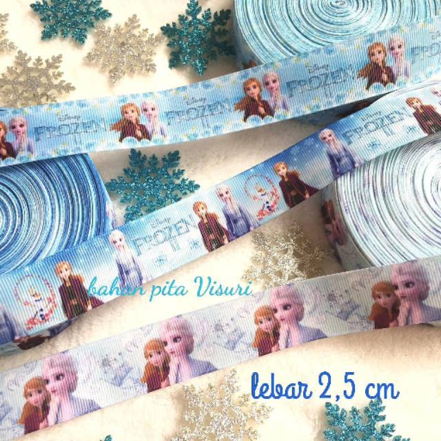 Pita Grosgrain Motif frozen 2,5cm per yard (90 cm)