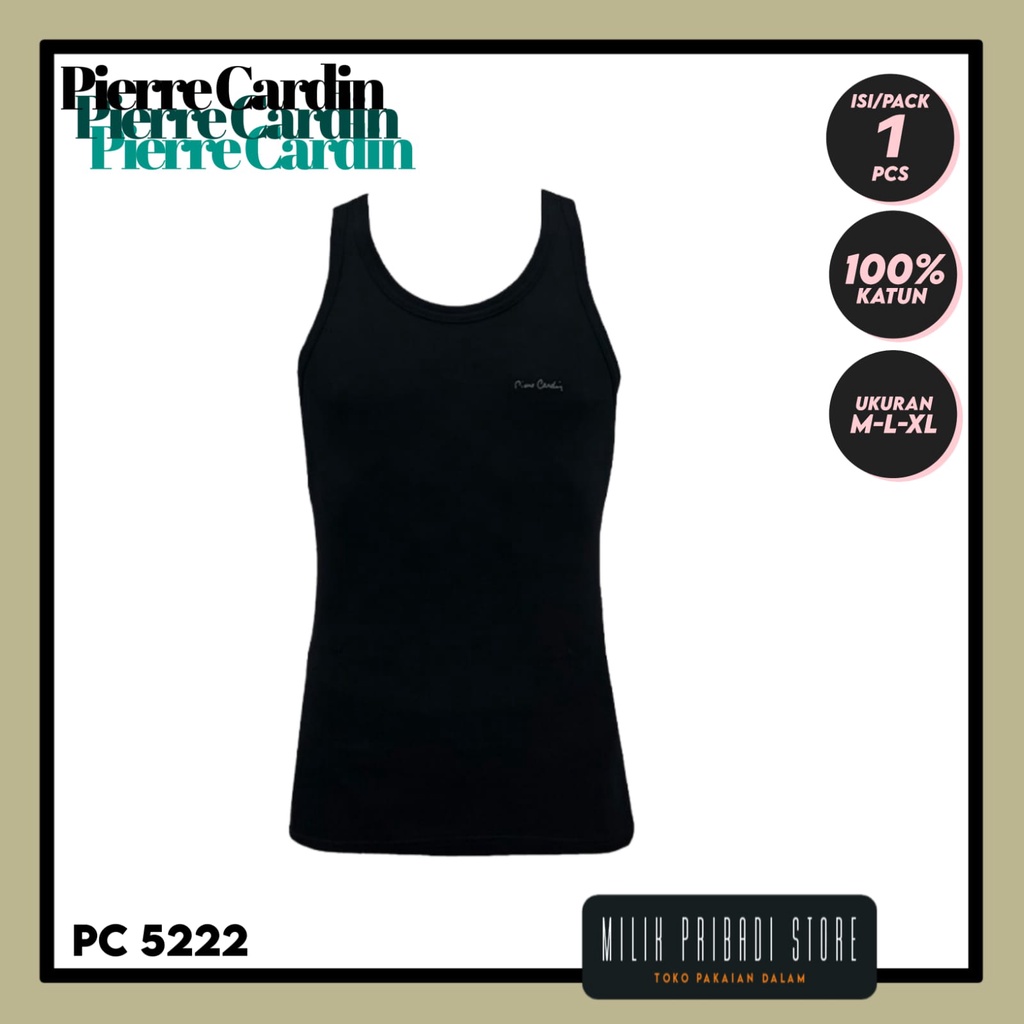 KAOS SINGLET PRIA | PIERRE CARDIN PC 5222 HITAM | ORIGINAL