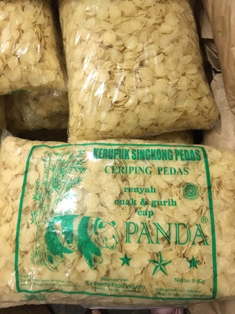 Kerupuk Singkong Pedas Cap Panda 5kg / Krupuk Singkong Panda Los 5kg