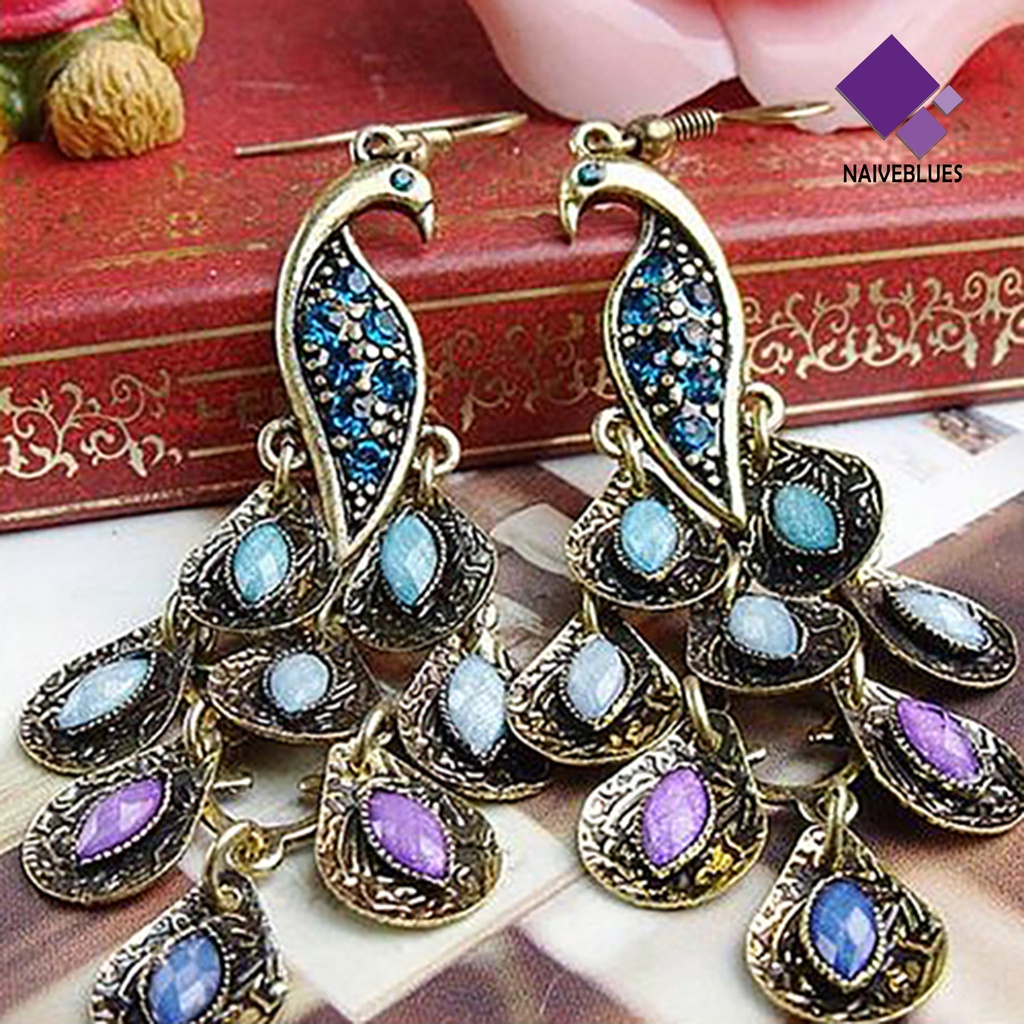 Anting Kait Desain Merak Gaya Bohemian Vintage