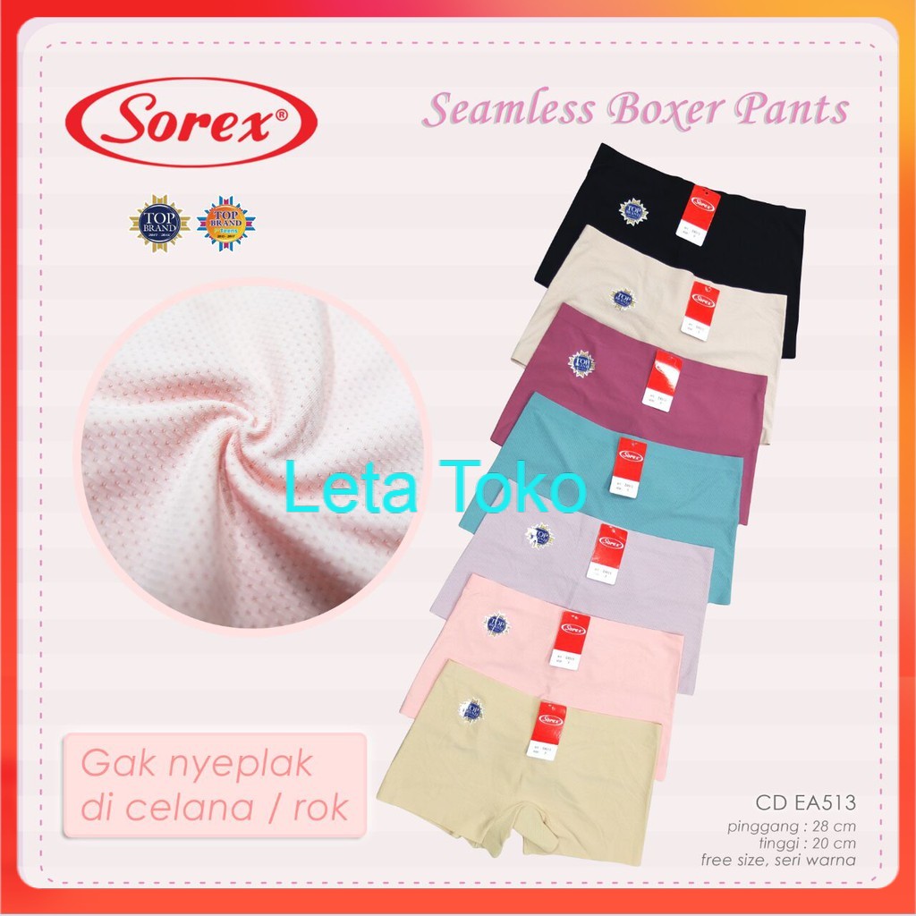 Celana Dalam Sorex Wanita Seamless Boxer Cd Cewek Dewasa Lusinan sorek Tanpa Jahitan Leta_Toko EA513