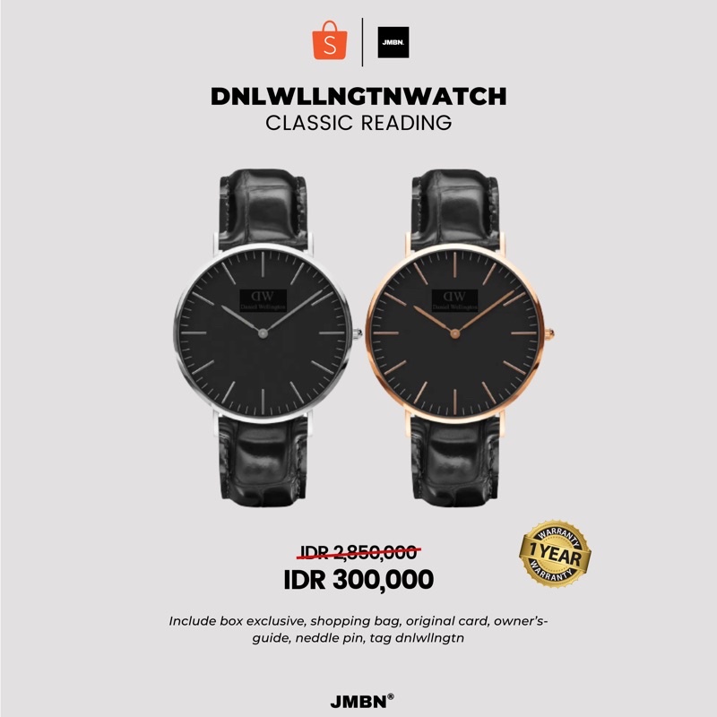 [TERLARIS - COD] JAM TANGAN PRIA WANITA DW CLASSIC READING BLACK