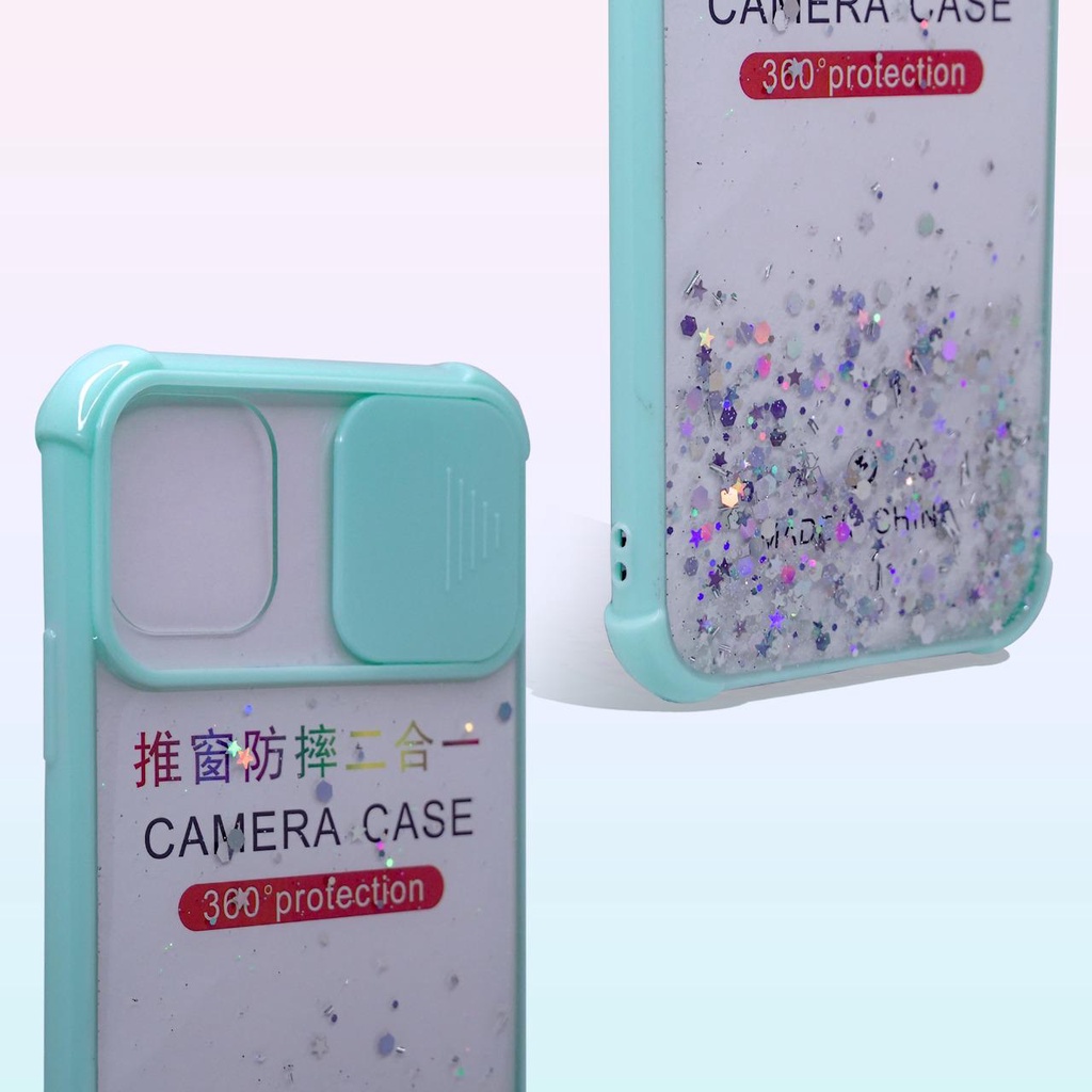 CASE IPHONE 6/6S/6+/6S+/7+/8+/X/XS/11/11 PRO/11 PRO MAX GLITTER CASE SLIDE KAMERA PROTECTION/Anti Crack