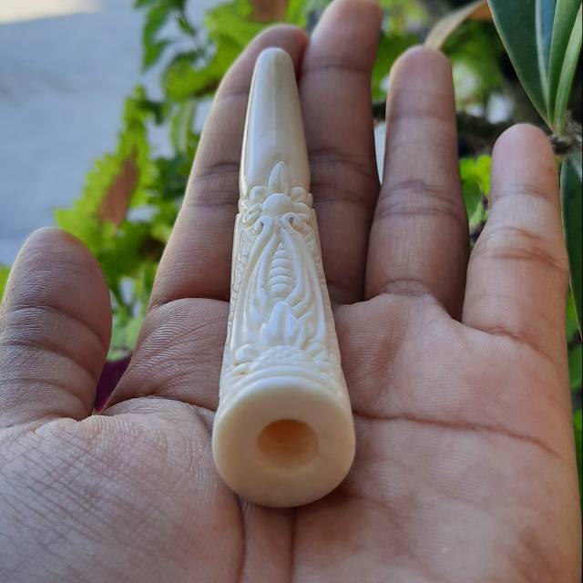 PIPA ONCE TULANG IGA DUYUNG UKIR BUNGA BULAT KEREN BERWIBAWA 04 BY Alfi Craft