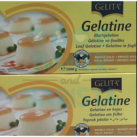 Gelatine Halal Gelita Repack (5 lembar/pack) / gelatine sheet Gelita Bronze