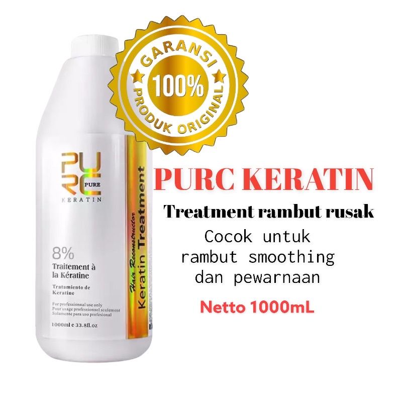 READY TERMURAH PURC PURE Keratin Treatment Smoothing Rambut Brazilian 0% 5% 8% 12% pure yaxshi PURC 