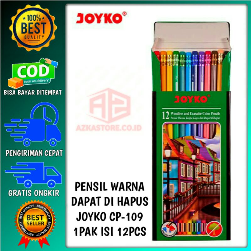 

Pensil Warna Joyko CP-109 1Pak Isi 12/Pensil Gambar Terbaru/Pensil Mewarnai