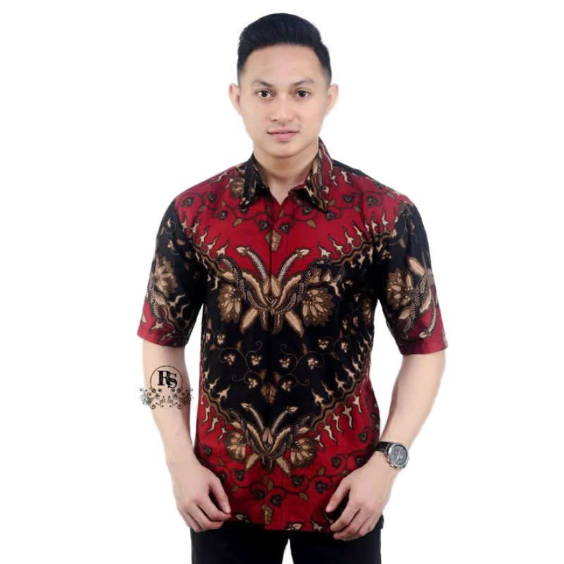 Kemeja batik pria lengan pendek reguler | Baju batik pria lengan pendek