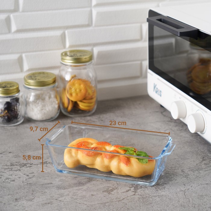 Loyang Kaca - Krischef Loyang Kaca Tahan Panas Oven Safe/ Loyang Roti / Loaf Pan