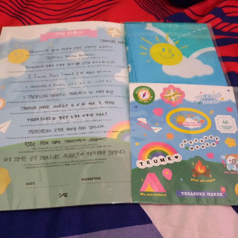 (official) Sertifikat, scarft + sticker treasure membership kit.