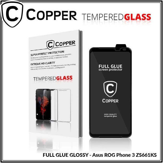 [COD] Asus Rog Phone 3 - COPPER Tempered Glass FULL GLUE PREMIUM GLOSSY CUCI GUDANG Kode 1421
