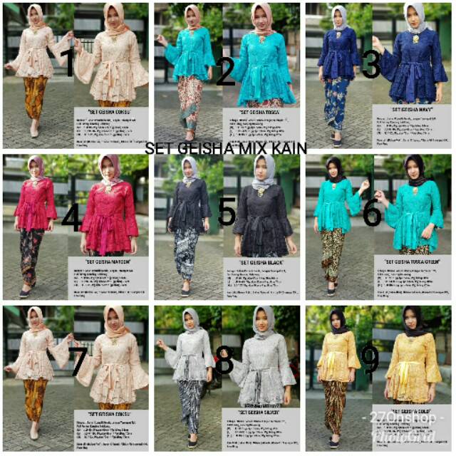 KEBAYA MODERN/KEBAYA COUPLE/KEBAYA BRUKAT/BROKAT/SERAGAM NIKAH/SET GEISHA MODERN