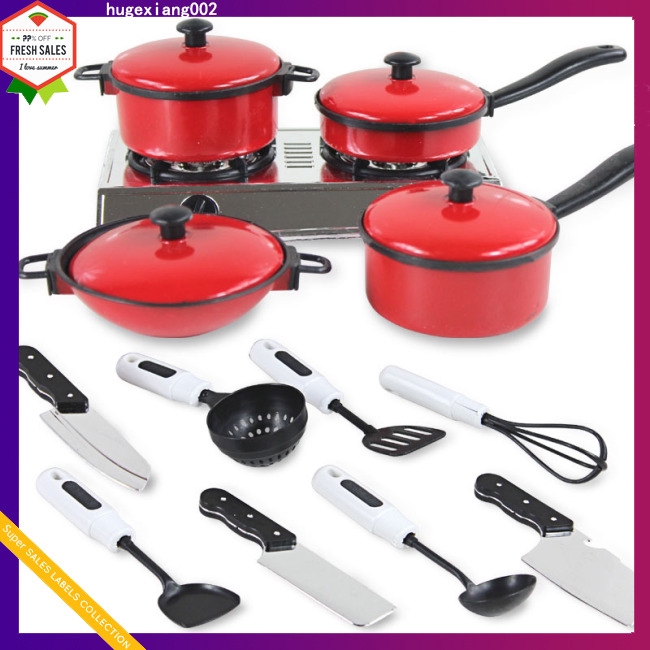 10 PC Pots and Pans Kitchen Cookware Playset for Kids With Cooking Utensils Set for sale online 