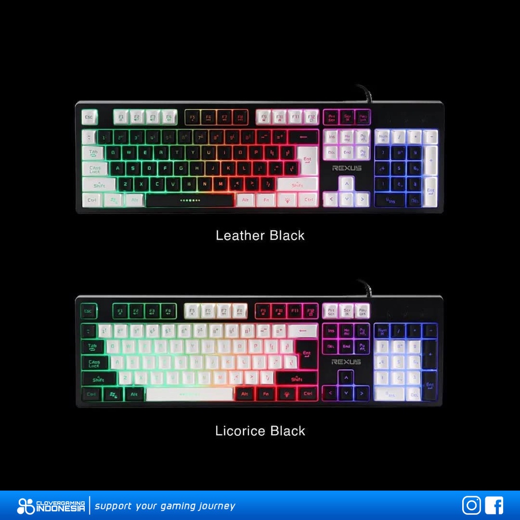 Rexus Battlefire K9E Rainbow LED Fullsize - Gaming Keyboard