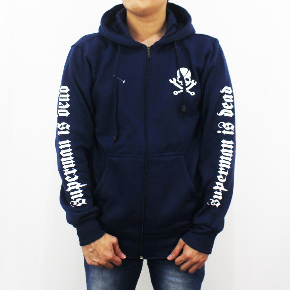 JAKET MUSIK SUPERMAN IS DEAD 01 - JAKET SUPERMAN IS DEAD - SWEATER HOODIE MUSIK SID HEAVY METAL NAVY