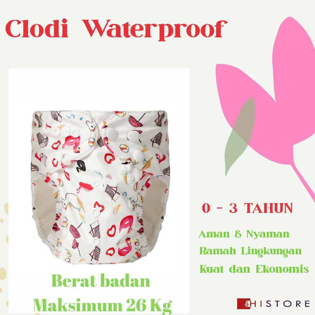 DIAPER VARIAN B CLODI POPOK KAIN DOUBLE TPU WATERPROOF BAHAN PREMIUM