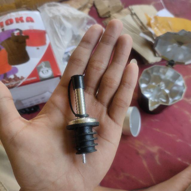 Pourer Stainless Wine Stopper With Lid Tutup Botol Sirup Minyak Bottle