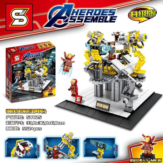 BISA BAYAR DIRUMAH Lego Ironman Gantry Armor Lab Super Hero Avengers Sy825 TERBATAS