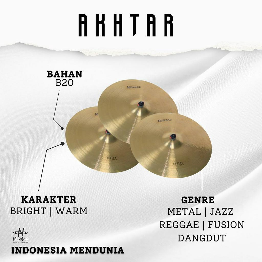 Nebulae Akhtar Professional Simbal Drum Cymbal Set Hihat 14" Crash 16" 18" Ride 20" B20