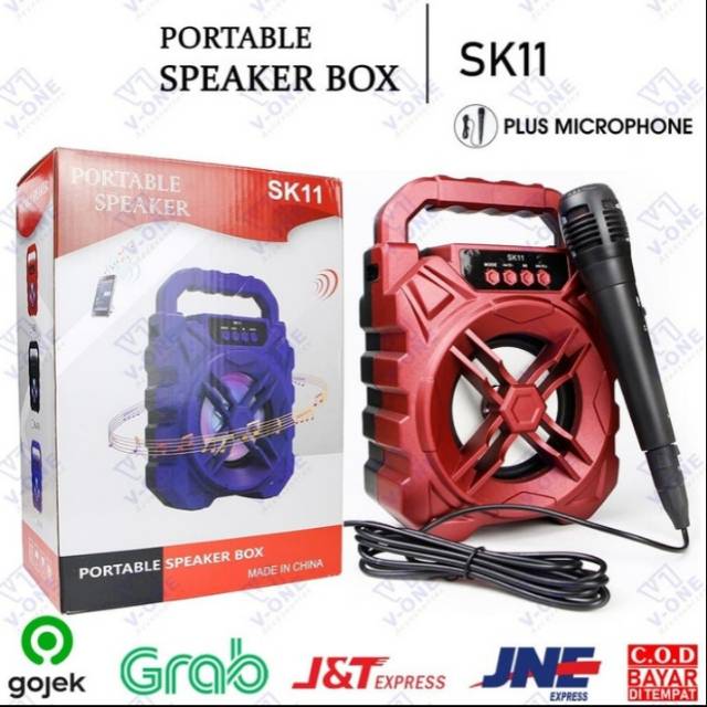 Speaker Bluetooth + Mic Karaoke portable SK11 speaker wireless karaoke - Hitam