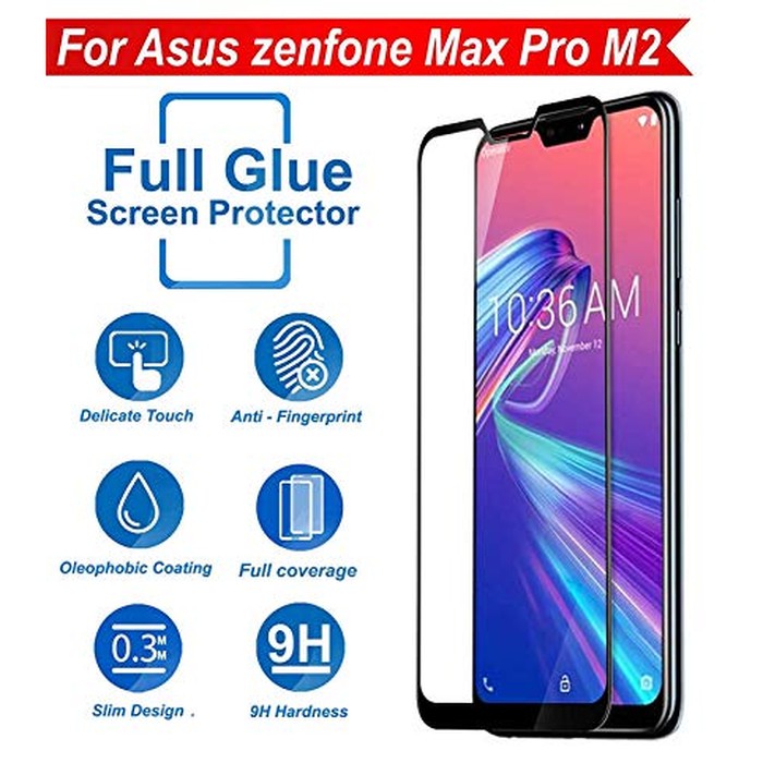 Tempered Glass Full HD For Asus Zenfone Max Pro M2 M1 - MAX M2 M1 - Anti Gores Kaca Full HD