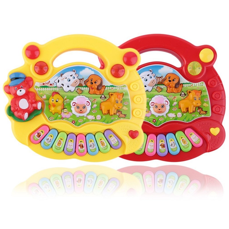 MUSICAL Animal Farm Piano Toy mainan piano anak I Mainan Edukasi Anak Animal Farm Piano Lampu dan Musik
