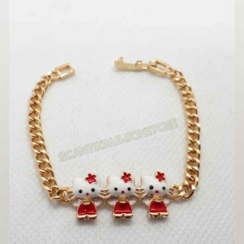 PROMO gelang rantai titanium anak-anak Terlaris anti Karat lapis emas tidak luntur bagus murah mewah