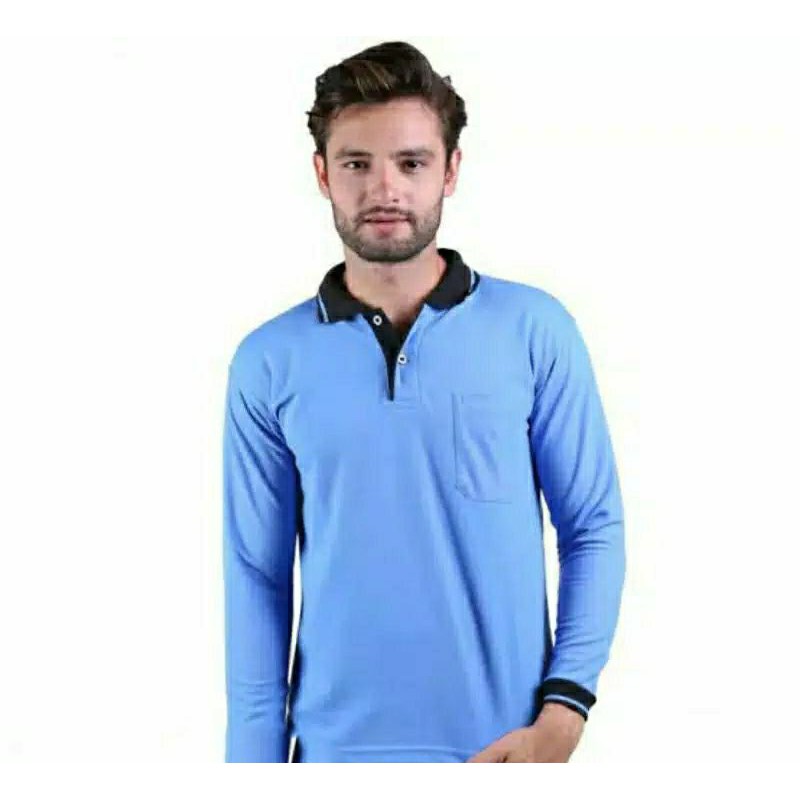Kaos lengan panjang kerah/Kaos Tani/Kaos Proyek/Kaos Berkebun/Kaos basahan