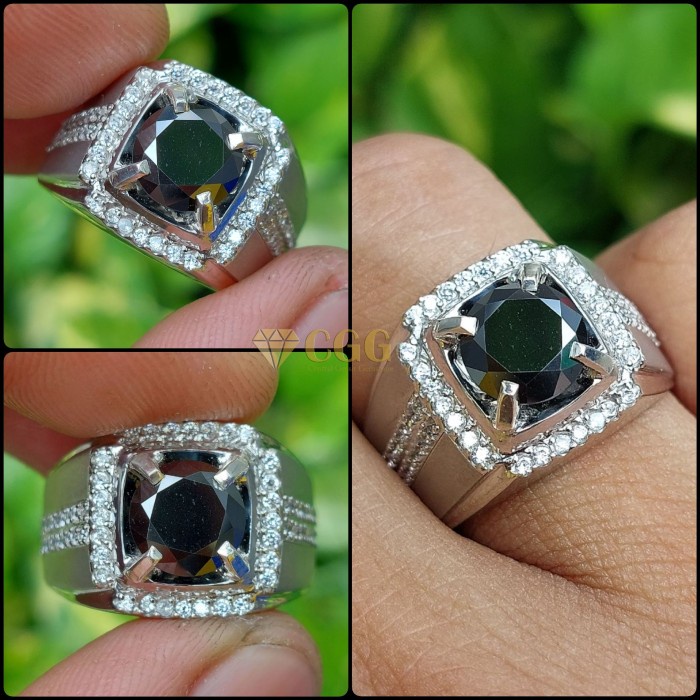Black Diamond Like Berlian Hitam Batu Moissanite Asli