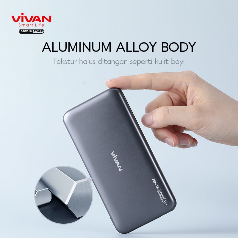 VIVAN VPB-N10 Powerbank 10000mAh 20W Dual Output USB &amp; Type C PD QC  - Garansi Resmi 1 Tahun