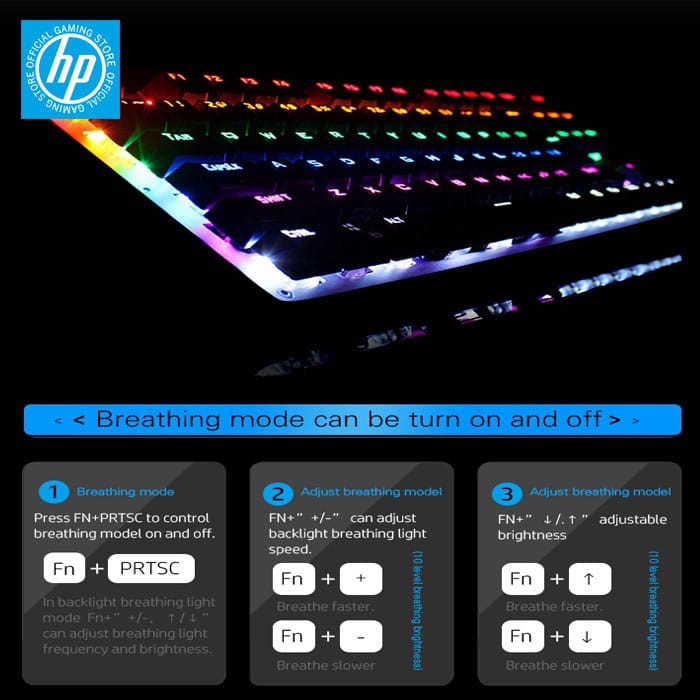 Keyboard Gaming HP GK200 - RGB Blue Switch TKL Mechanical Keyboard  original