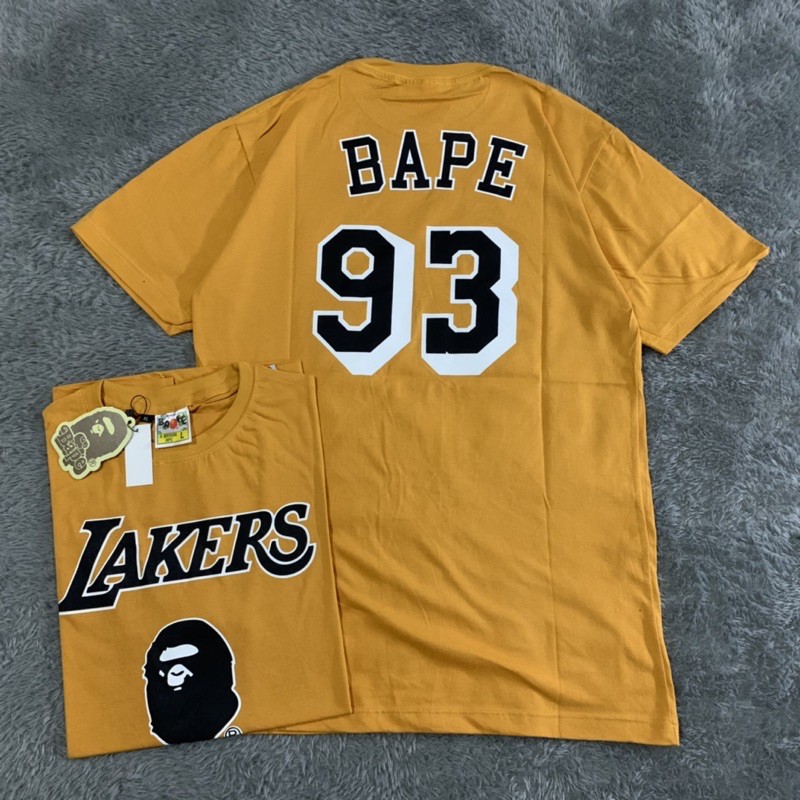 Kaos Tshirt Bape Bathing Ape Lakers Mirror